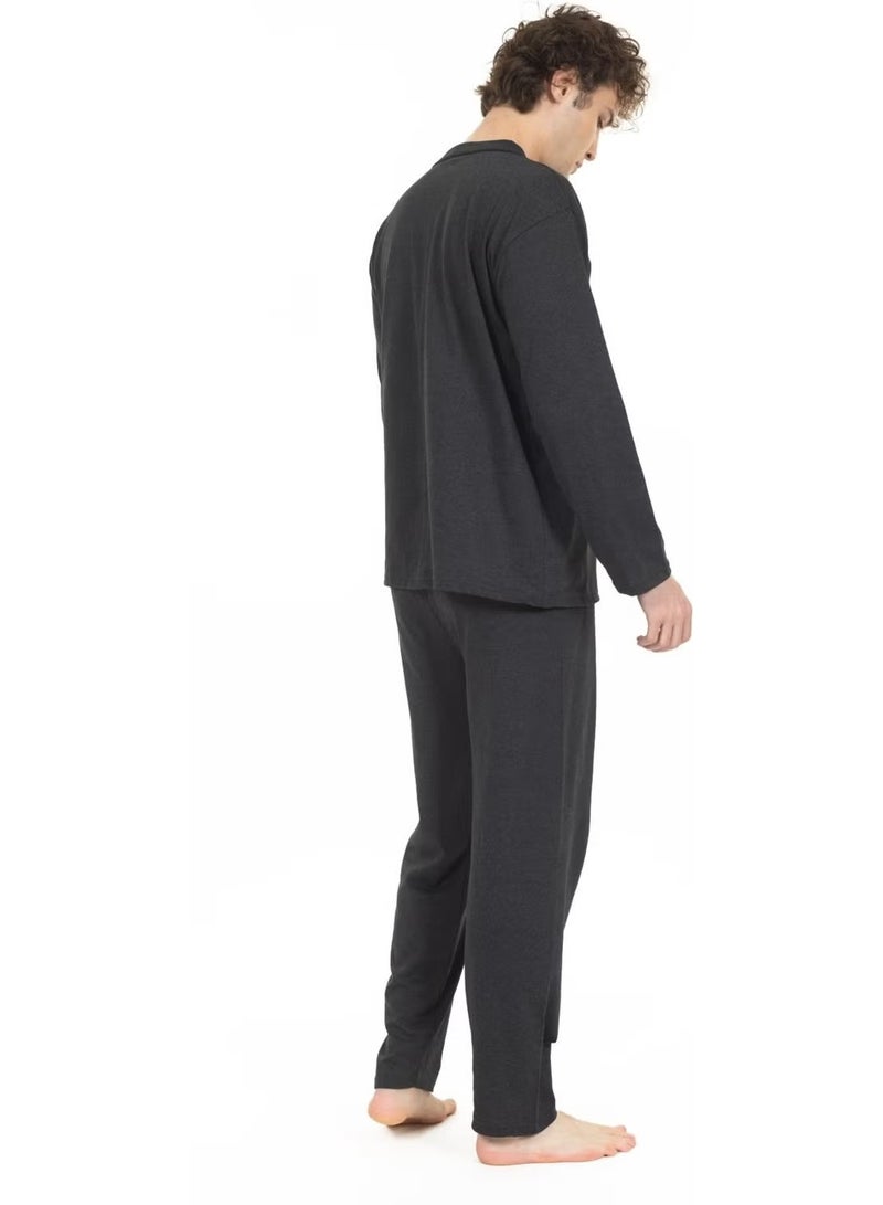 Mutlu City Men's Buttoned High Quality Cotton Pajama Set 16511 - Image 4